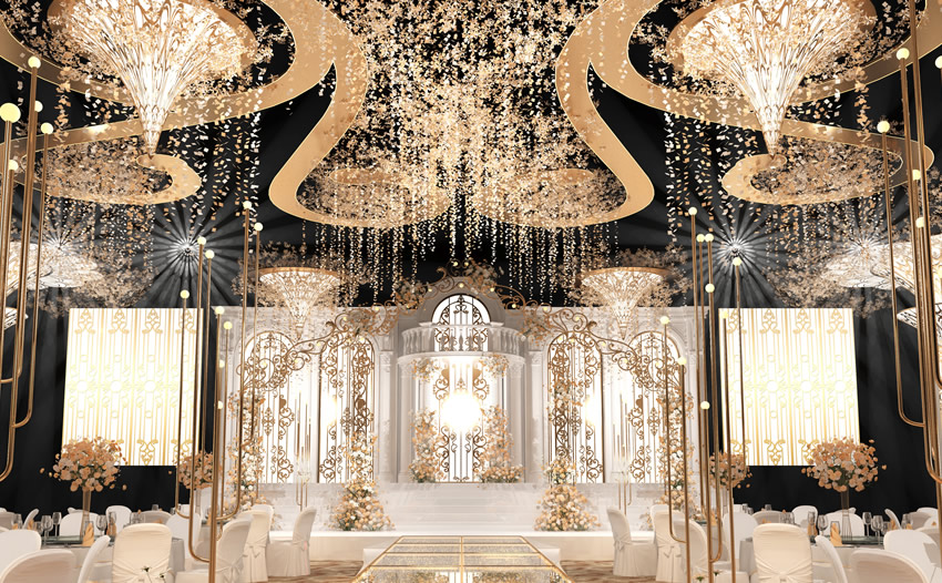 奉贤花木兰喜事汇金色大厅效果展示